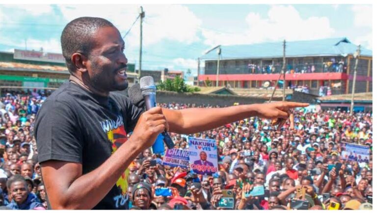 Nairobi senator Edwin Sifuna was tasked with calming a crowd in Bungoma County, which demanded that Embakasi East MP Babu Owino address them. 