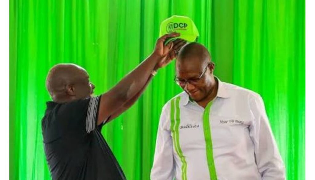 UDA-elected Governor Kiarie Badilisha of Nyandarua County has defected to the Democracy for the Citizens Party (DCP).