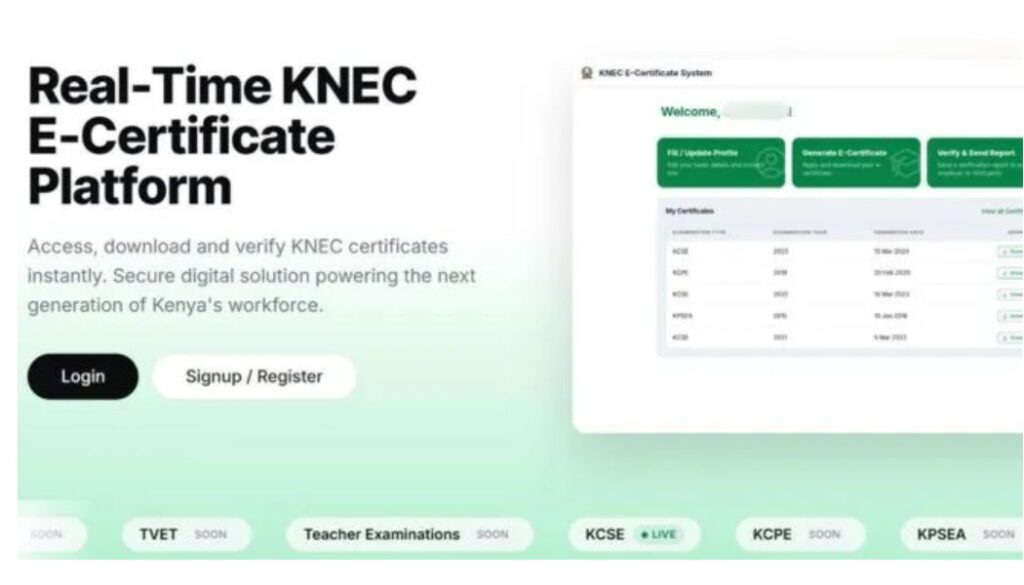 Kenya National Examination Council (KNEC) has announced that 2025 Kenya Certificate of Secondary Education (KCSE) e-certificates are now available