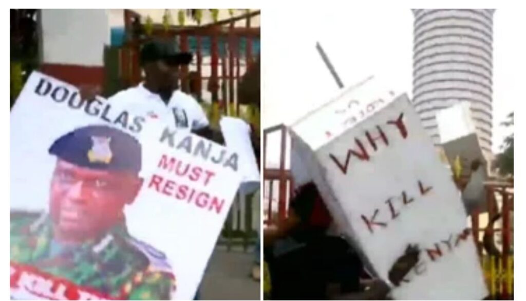 Six protesters arrested after taking coffins to IG Kanja's office