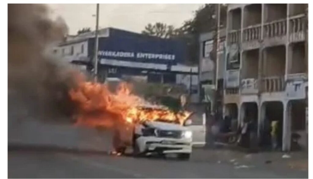 Governor Jame Orengo car torched in Migori
