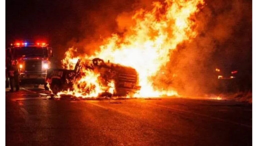 At least two people have been confirmed dead, with more than 10 others seriously injured after a fuel tanker exploded in the Juakali area