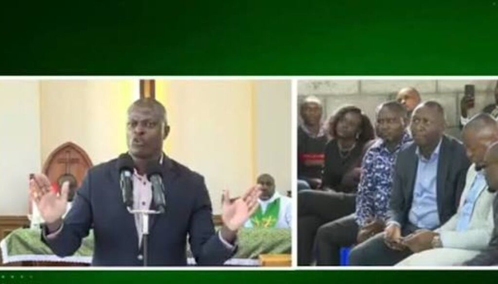 Ndindi Nyoro confronts MP Kwenya Thuku at a church over threatening message