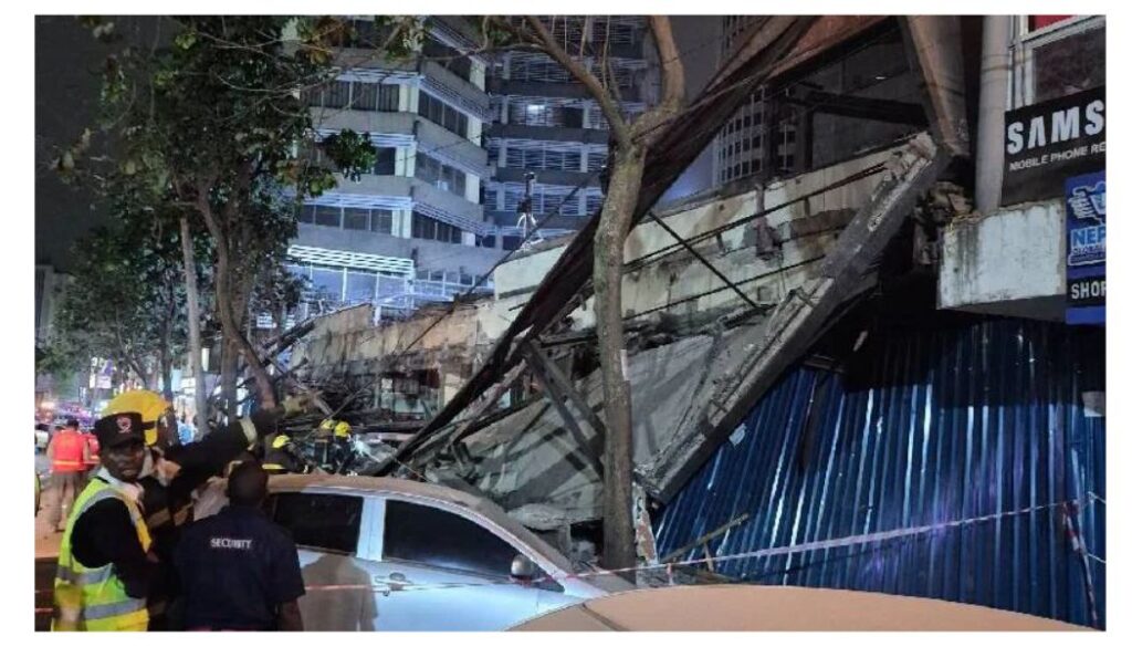 Several injured after building collapses along Moi Avenue, Nairobi CBD
